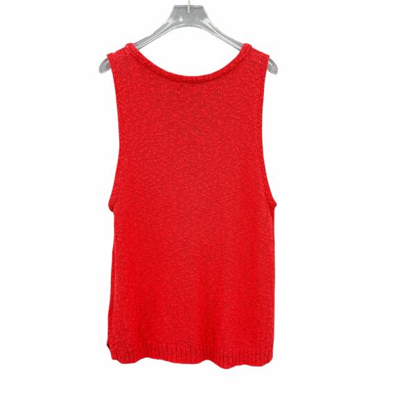 J. Crew Coral Orange Boucle Knit V-neck Sleeveless Beach Sweater Tank - Picture 9 of 11